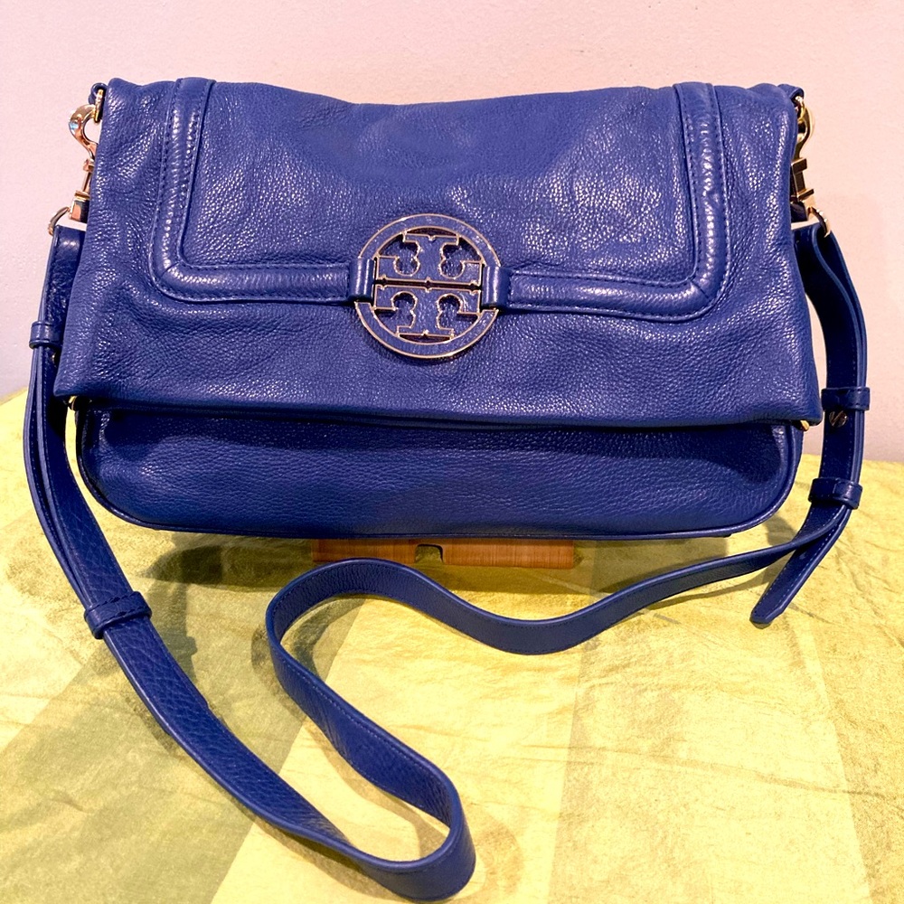 Tory Burch Amanda Fold Over Purse, Blue